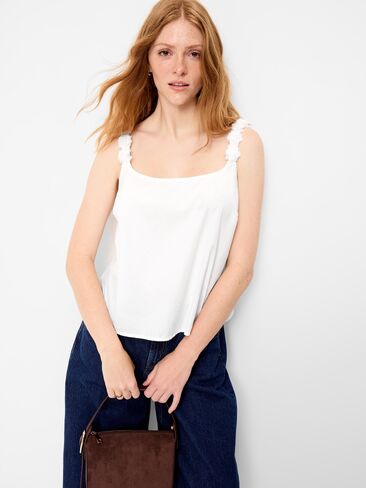 Old Navy Rosette-Strap Tank Top - White Lilies in Kuwait