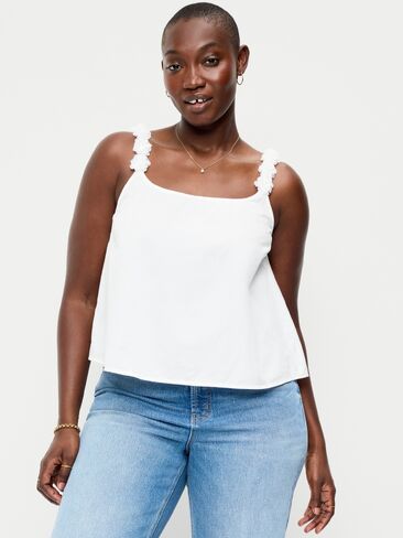 Old Navy Rosette-Strap Tank Top - White Lilies in Kuwait