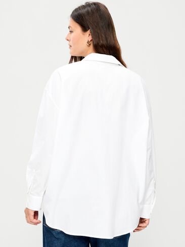 Old Navy Oversized Button-Down Boyfriend Shirt - White Lilies in Kuwait
