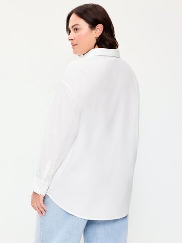 Old Navy Oversized Button-Down Boyfriend Shirt - White Lilies in Kuwait
