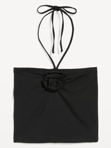 Old Navy Tie-Neck Rosette Tube Top - Black Jack in Kuwait