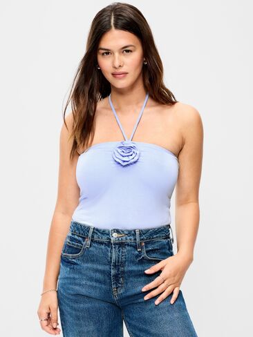 Old Navy Tie-Neck Rosette Tube Top - Powder Blue in Kuwait