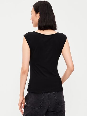Old Navy Gathered-Shoulder Rosette Top - Black Jack in Kuwait