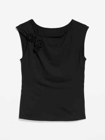 Old Navy Gathered-Shoulder Rosette Top - Black Jack in Kuwait