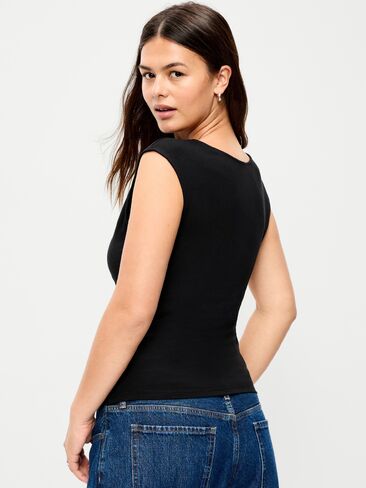 Old Navy Gathered-Shoulder Rosette Top - Black Jack in Kuwait