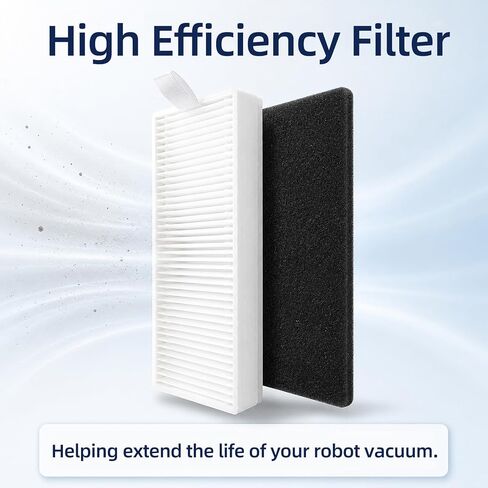 lvtengai Replacement Parts Compatible with Tikom G8000, G8000 Pro Robotic Vacuum Cleaner, 1 Main Brush, 4 Side Brushes, 4 Hepa Filters, 2 Mop Cloths Attachment Spare Pack in Saudi Arabia