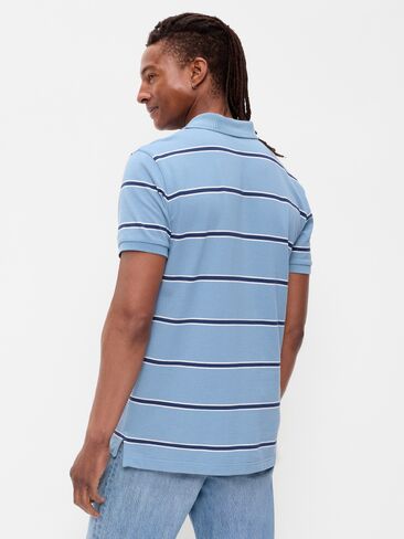 Old Navy Striped Pique Polo - Blue Stripes in Kuwait