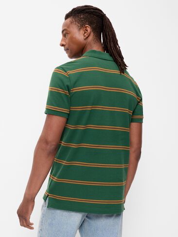 Old Navy Striped Pique Polo - Green Stripes in Kuwait