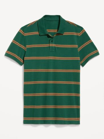 Old Navy Striped Pique Polo - Green Stripes in Kuwait