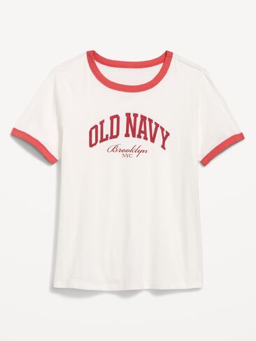 Old Navy Graphic Ringer T-Shirt - White Calla Lilies in Kuwait