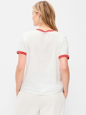 Old Navy Graphic Ringer T-Shirt - White Calla Lilies in Kuwait