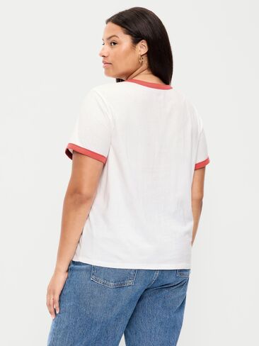 Old Navy Graphic Ringer T-Shirt - White Calla Lilies in Kuwait