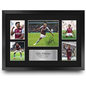 HWC Trading Ollie Watkins Aston Villa Framed Gifts Printed Signed Autograph Picture for Fans and Supporters - US Letter Size in Saudi Arabia
