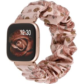 TOYOUTHS Scrunchie Bands Compatible with Fitbit Versa/Versa 2/Versa Lite Special Edition Women and Men Elastic Stretch Fabric Strap Pattern Replacement Bracelet Wristband Accessories(Leopard, Small) in Saudi Arabia