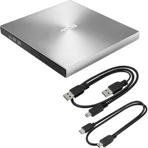 اسس محرك أقراص خارجي محمول اسس LITE USB 2.0 نحيف 8X DVD/Burner +/- Rewriter، متوافق مع كل من ماك وويندوز، اسود (SDRW-08D2S-U/BLK/G/AS) in Kuwait