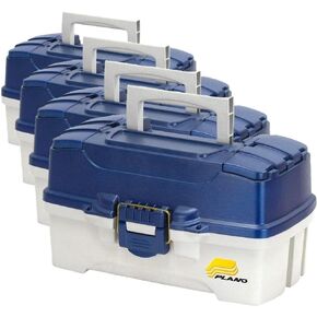 Plano 2-Tray Tackle Box with Dual Top Access, Blue Metallic/Off White, Premium Tackle Storage, 620206, One Size in Kuwait