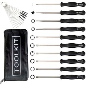 LIYYOO New (10pcs) Carburetor Adjustment Tool Screwdriver Kit + Cleaning Tool for Adjusting 2 Cycle Small Engine Carb Trimmer Weed Eater Chainsaw in Kuwait