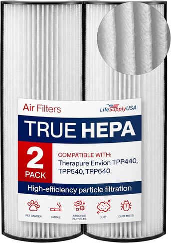 True HEPA Air Cleaner Filter Replacement TPP440F Compatible with Therapure Envion TPP440, TPP540, TPP640 Air Cleaners by LifeSupplyUSA in Saudi Arabia