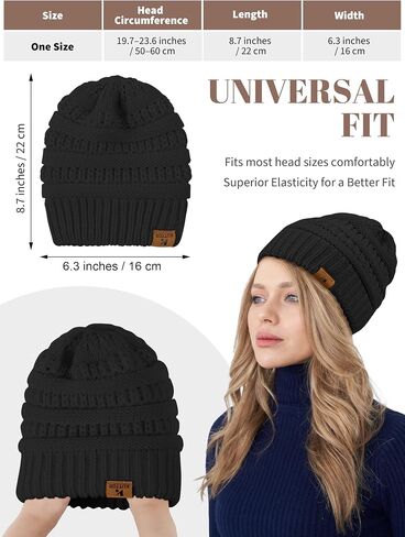 3 Pack Satin Lined Beanie for Women Men Winter Slouchy Cap Adult Soft Knit Hat with Satin Lining One Size Fits Most in Saudi Arabia