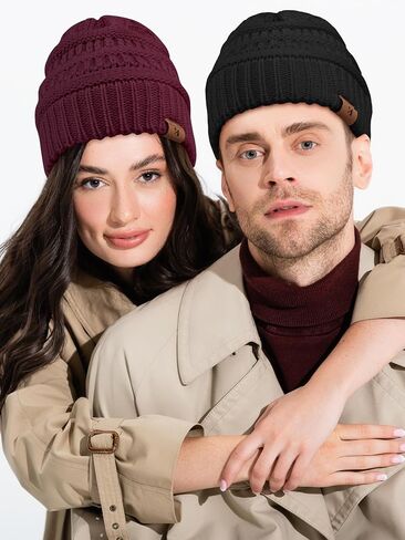3 Pack Satin Lined Beanie for Women Men Winter Slouchy Cap Adult Soft Knit Hat with Satin Lining One Size Fits Most in Saudi Arabia