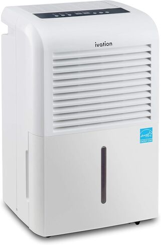 Ivation 4,500 Sq Ft Smart Wi-Fi Energy Star مزيل الرطوبة مع التطبيق، موصل خرطوم الصرف المستمر، رطوبة قابلة للبرمجة، خزان 2.25 جالون للغرف المتوسطة والكبيرة (4,500 قدم مربع مع مضخة) in Kuwait
