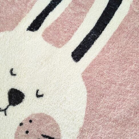 Poowe Round Kids Playroom Animals Rug - Soft Alphabet Nursery Rug for Bedroom - Playtime Collection, Learning & Game Carpet for Classroom, Best Shower Gift for Infant Toddlers (Round 39.4", Rainbow) in Saudi Arabia