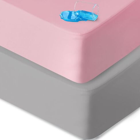 Pack and Play Sheets Waterproof 2 Pack for Baby Boys Girls Fitted | Compatible with Baby Graco/Dream On Me/Baby Trend/Pamo Babe Pack n Play/Playard and Other Playpen Mattress, 38" X 26" in Saudi Arabia