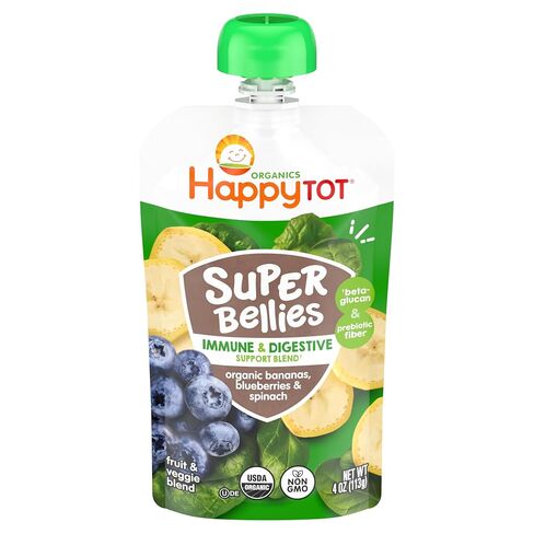 HAPPY TOT Organic Bananas Spinach Blueberries Immunity Baby Food, 4 OZ in Saudi Arabia