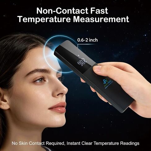 Amplim Non Contact/No Touch Digital Forehead Thermometer for Adults, Kids, and Babies, Touchless Temporal Thermometer FSA HSA Approved, Black in Saudi Arabia