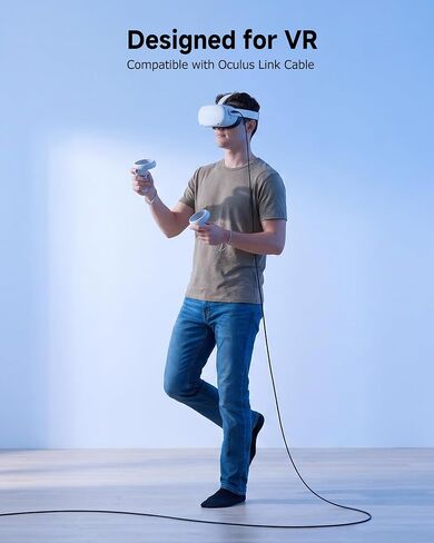 كابل Matters Active USB C بطول 24.6 قدم لسماعات رأس Oculus Quest 2 ومحركات الأقراص الصلبة (متوافق مع ميزة كابل ربط Oculus) بطول 7.5 متر / 24.6 قدم - غير متوافق مع الشاشات أو الأرصفة in Kuwait