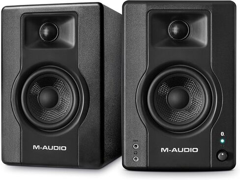شاشات استوديو M-Audio BX4 مقاس 4.5 بوصة، ومكبرات صوت HD PC للتسجيل والوسائط المتعددة مع برنامج إنتاج الموسيقى، 120 وات، زوج، أسود in Kuwait
