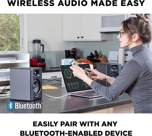 شاشات استوديو M-Audio BX4 مقاس 4.5 بوصة، ومكبرات صوت HD PC للتسجيل والوسائط المتعددة مع برنامج إنتاج الموسيقى، 120 وات، زوج، أسود in Kuwait