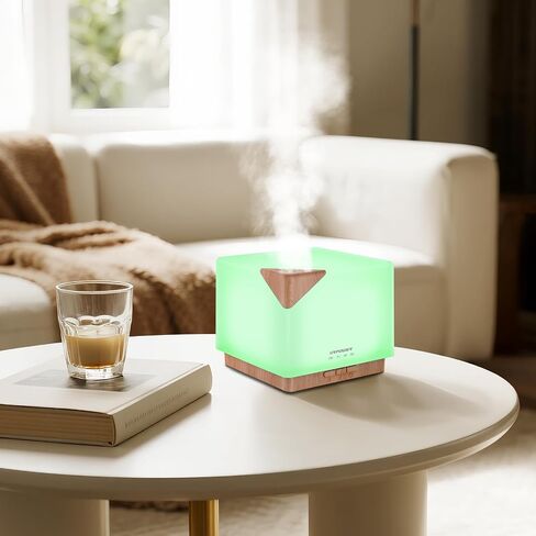 URPOWER 700ML Aromatherapy Essential Oil Diffuser, 700ml Large Ultrasonic Scent Diffusers Humidifier with Adjustable Mist Mode/4 Timer Settings/ 7 LED Light Colors for Home Office Study in Saudi Arabia