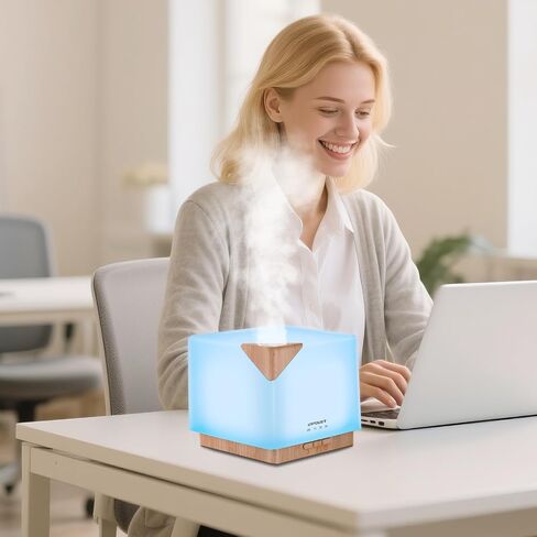 URPOWER 700ML Aromatherapy Essential Oil Diffuser, 700ml Large Ultrasonic Scent Diffusers Humidifier with Adjustable Mist Mode/4 Timer Settings/ 7 LED Light Colors for Home Office Study in Saudi Arabia