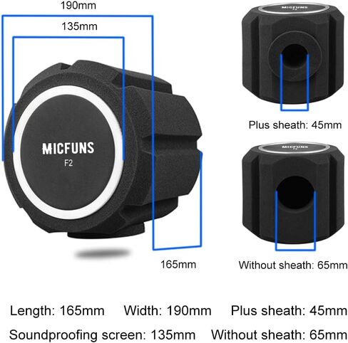 Micfuns F2 Professional Microphone Windscreens Pop Filter, Acoustic Filter for 45mm-60mm Recording Studios Microphones, Sound-Absorbing Foam that Reduces Noise and Reflections in Saudi Arabia