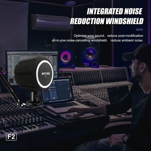 Micfuns F2 Professional Microphone Windscreens Pop Filter, Acoustic Filter for 45mm-60mm Recording Studios Microphones, Sound-Absorbing Foam that Reduces Noise and Reflections in Saudi Arabia
