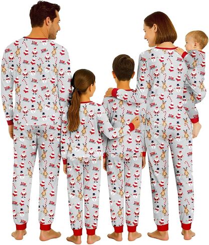 Matching Family Christmas Full Print Pajamas - Festive Xmas PJs for Families Photos & Gifts Giving in Kuwait