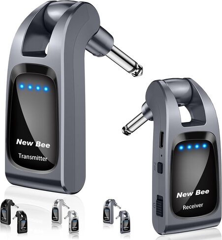 Wireless Guitar System 2.4GHz with 6 Channels Rechargeable Audio Wireless Guitar Transmitter Receiver for Guitar Bass Electric Instruments in Kuwait