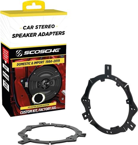 Scosche SAC656 6.5-6.75" Speaker Adapters Compatible with Select 1988-19 Chrysler, Dodge, Jeep & Plymouth Vehicles - 6 1/2" to 6 3/4" Adapter for Car Door Speakers - 1 Pair - See Guide for Vehicle Fit in Saudi Arabia
