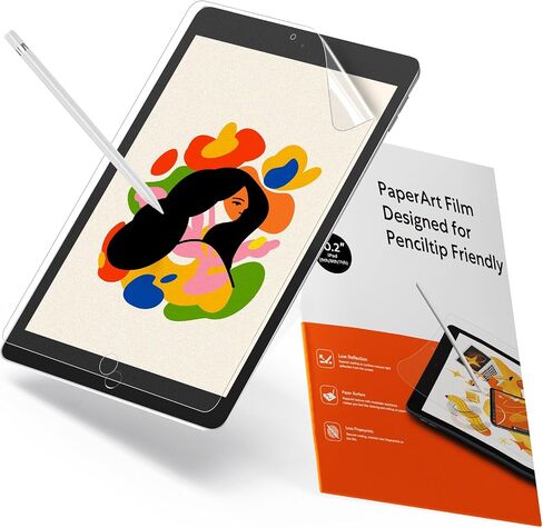 واقي شاشة KCT مكون من قطعتين متوافق مع iPad 9th/8th/7th (10.2 بوصة، 2021-2019) طبقة PET غير لامعة، بدون وهج، مقاوم للخدش، متوافق مع قلم Apple in Kuwait
