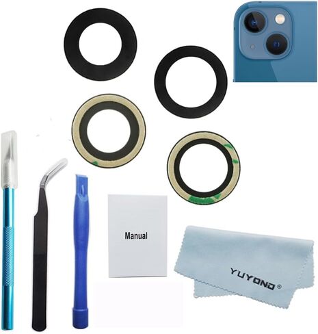 YUYOND 2pcs OEM Original Rear Back Camera Glass Lens Replacement for iPhone 13 and for iPhone 13 Mini with Adhesive Preinstalled Included Repair Tools (Not for 13 pro / 13 pro max) in Saudi Arabia