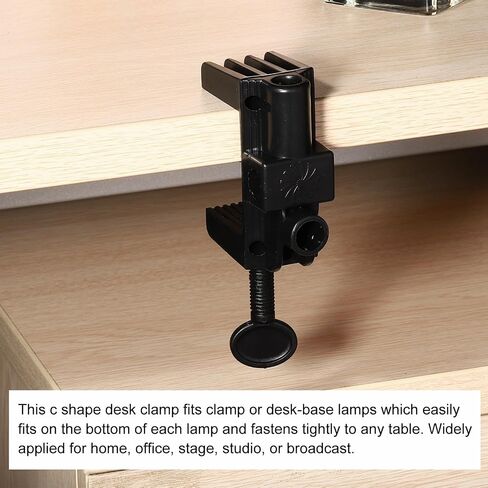 PATIKIL 0.51" Hole Dia. Desk Clamp, Plastic Adjustable Universal C-Clamp Base for Microphone Mic Arm Table Lamp Gooseneck Mount Holder, Black in Saudi Arabia