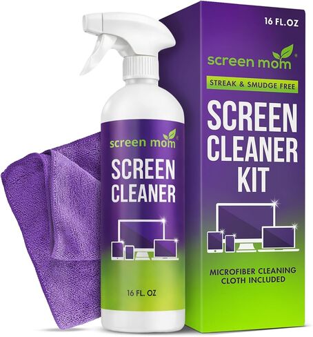 Screen Cleaner Kit - Best for LED & LCD TV, Computer Monitor, Laptop, and iPad Screens – Contains Over 1,572 Sprays in each Large 16 ounce Bottle – includes Premium Microfiber Cloth in Saudi Arabia