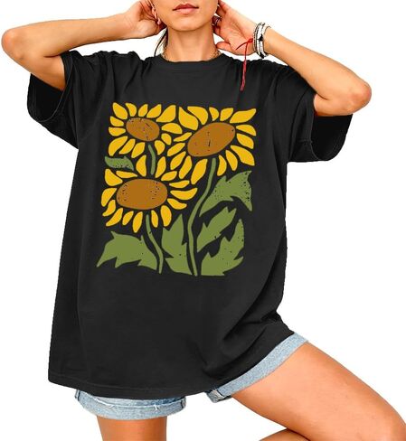 Womens Oversized T Shirt Summer Casual Graphic Tee Outdoor Workout Loose Fit Short Sleeve Tops in Saudi Arabia