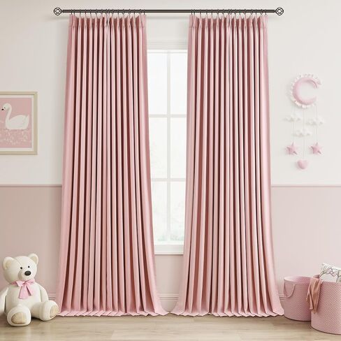 100% Blackout Pinch Pleat Linen Curtains 84 Inch Length for Bedroom 2 Panels Dual Layer Natural Blackout Drapes with Pinch Pleated Hooks Thermal Insulated Room Darkening Living Room Curtains Cream in Saudi Arabia
