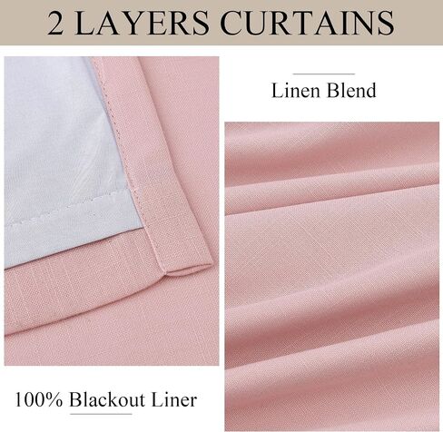 100% Blackout Pinch Pleat Linen Curtains 84 Inch Length for Bedroom 2 Panels Dual Layer Natural Blackout Drapes with Pinch Pleated Hooks Thermal Insulated Room Darkening Living Room Curtains Cream in Saudi Arabia