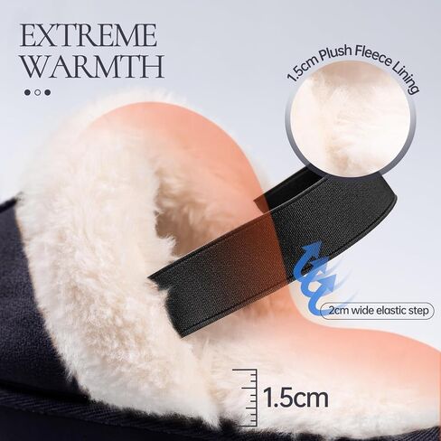Women's Platform Slippers, Suede Fuzzy Slippers with Strap in Saudi Arabia