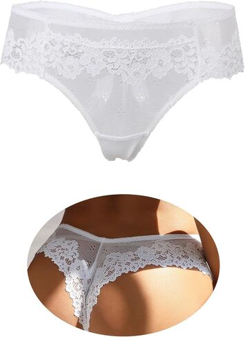 ohmydear Womens Floral Lace Briefs Underwear Sexy Cheeky Panties Low Rise Hipster Briefs Cotton Crotch Underwear in Saudi Arabia