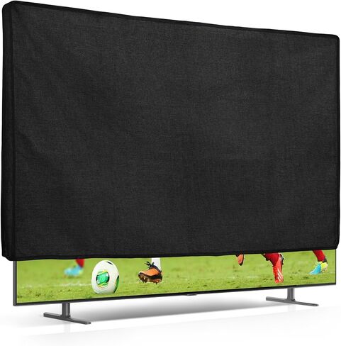 kwmobile Dust Cover for 55" TV - Linen TV Display Protector for TVs - Protect Your TV Screen - Black in Kuwait