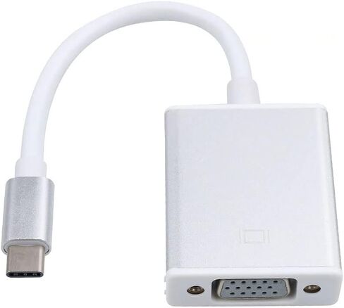 USB-C to VGA Adapter, USB 3.1 Type C (Thunderbolt 3) to VGA Converter Compatible with MacBook Pro, New MacBook, MacBook Air 2018, Dell XPS 13/15, Surface Book 2 and More (Gray) in Saudi Arabia
